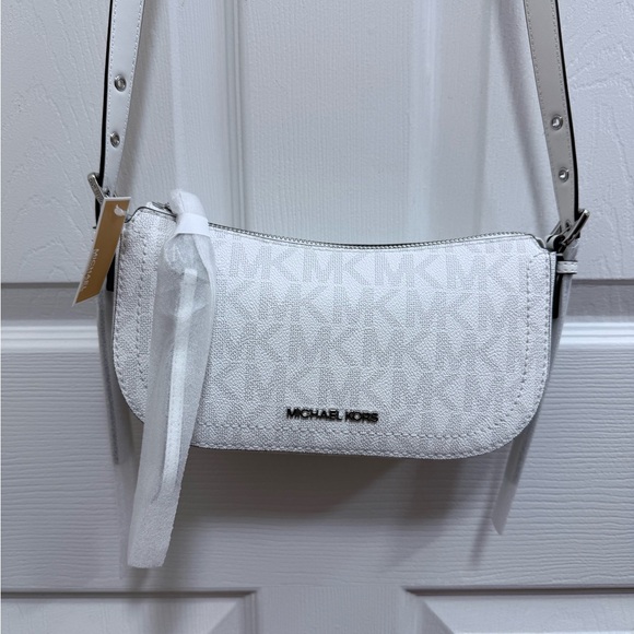 NWT Michael Kors Camden XS Pouchette Crossbody Bag in White